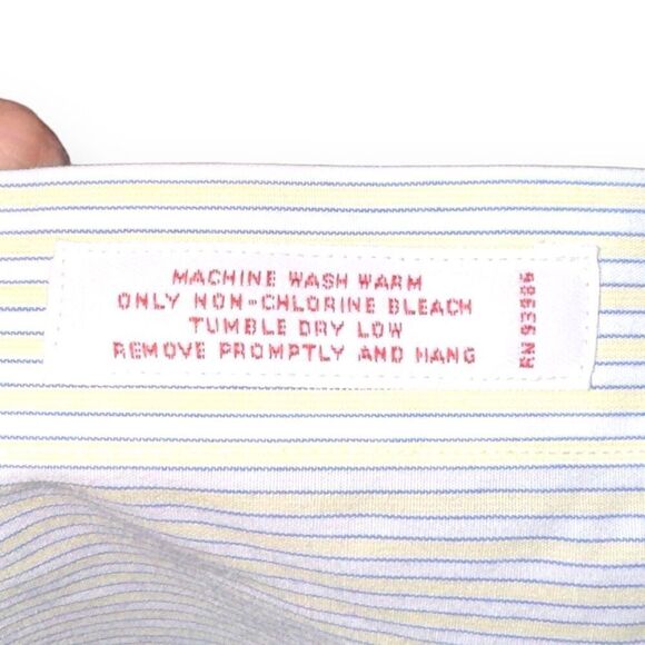 Yellow Brooks Brothers 1818 French Cuff Button Down Shirt 15.5 - Picture 6 of 8